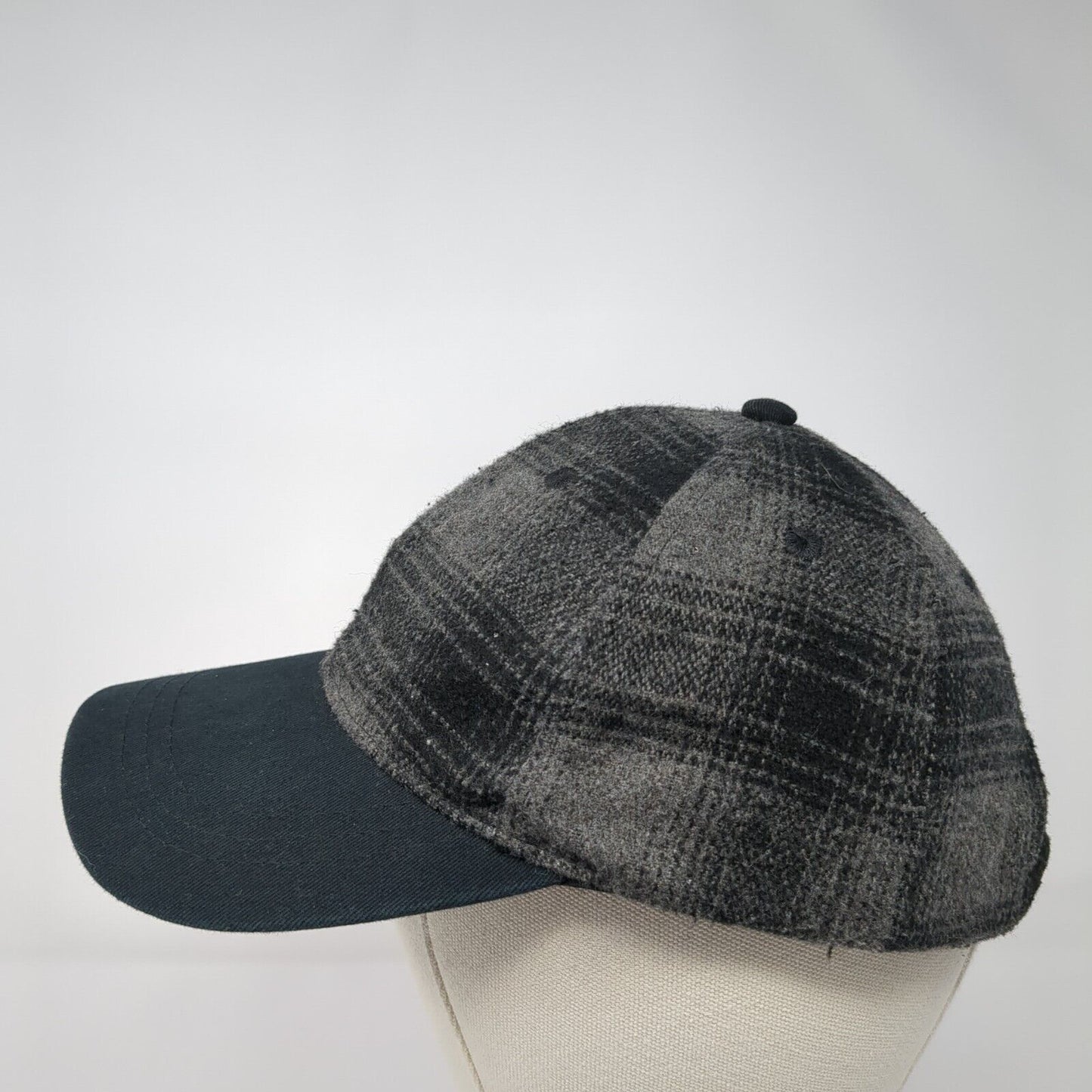 Unbranded Strapback Hat Gray Multi One Size Plaid Adjustable Blank