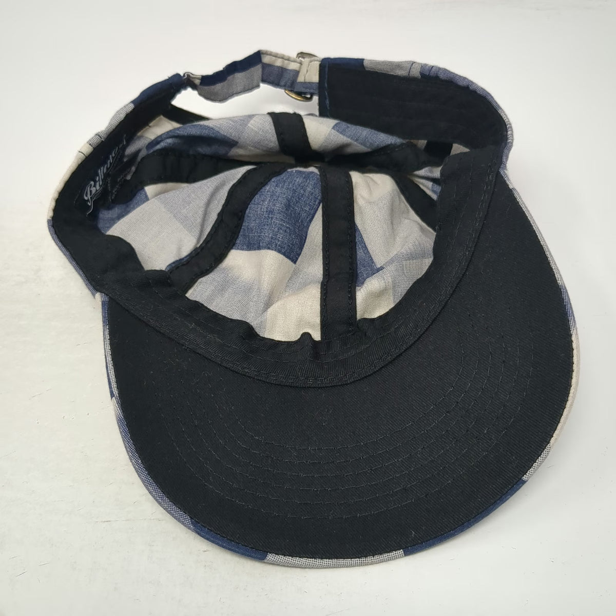 Madewell Biltmore Baseball Cap Blue White One Size Checkered Blurred Pattern Hat