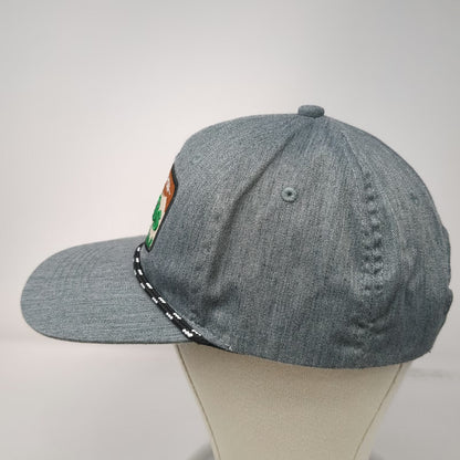 Scheels Snapback Gray One Size Hat Rope Detail Green Undervisor Mountain Patch