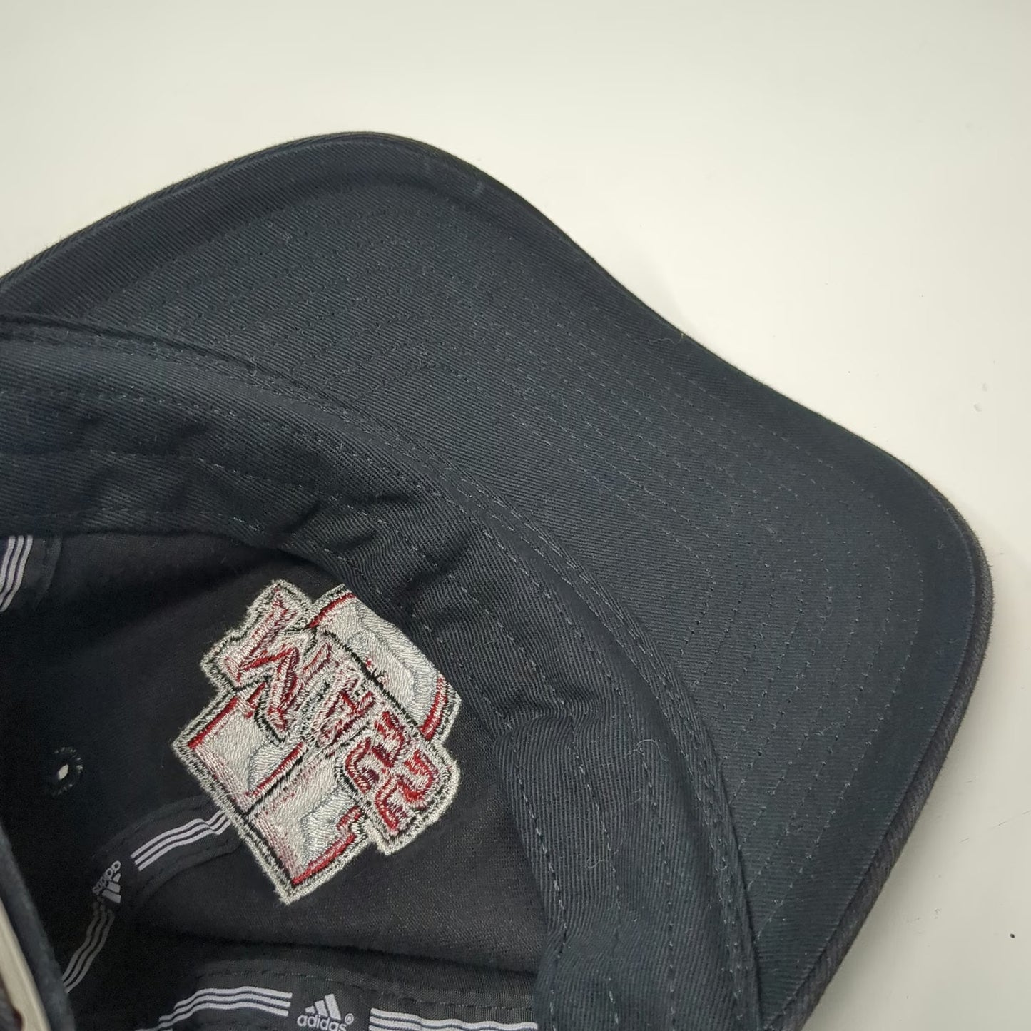 adidas NCAA UMass Minutemen Football Cap Hat Black Red White One Size Slideback