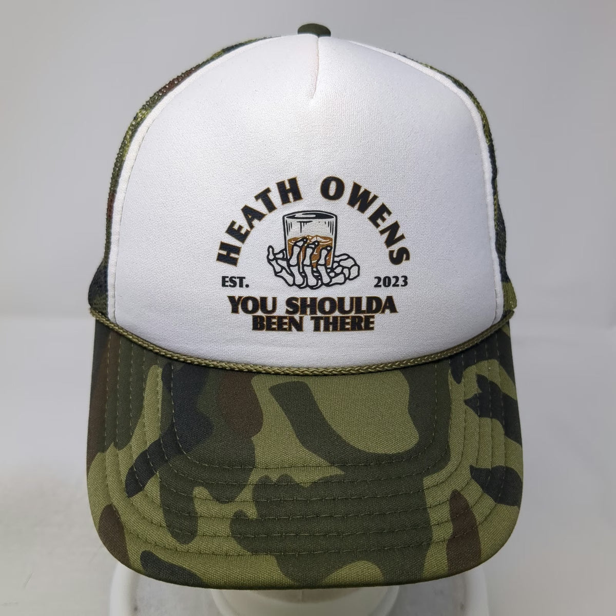 Otto Trucker Hat One Size Green Camo Snapback Mesh You Shoulda Been There hat