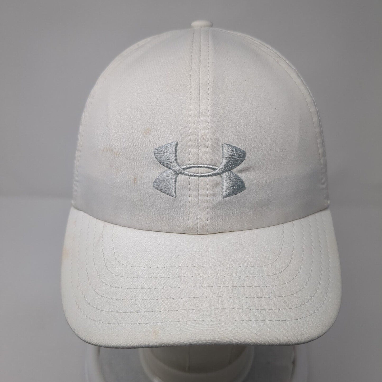 Under Armour Women's Slideback Hat White One Size Adjustable Embroidered 6 Panel