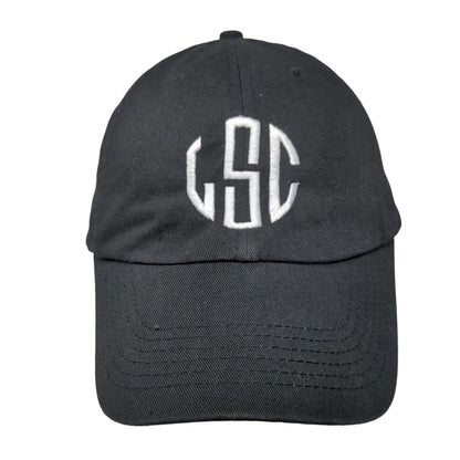 CSC Slideback Hat Black One Size Adjustable Embroidered Vented Holes 6 Panel