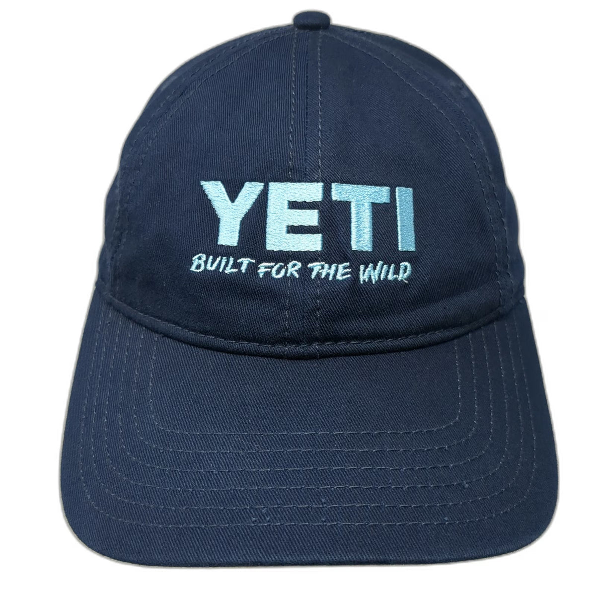 YETI Baseball Cap Blue One Size Strapback Embroidered Built for the Wild Hat