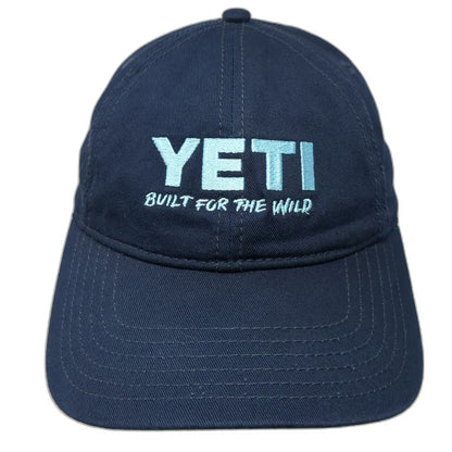 YETI Baseball Cap Blue One Size Strapback Embroidered Built for the Wild Hat