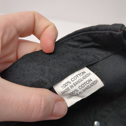 Unbranded Slideback Hat Black One Size Adjustable Embroidered 6 Panel Cotton