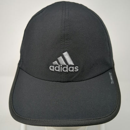 Adidas Baseball Cap Black One Size Climalite Strapback Embroidered Logo Hat