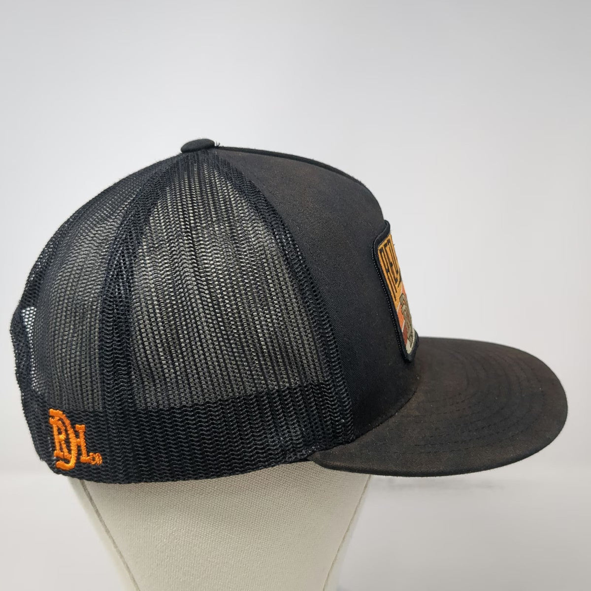 Red Dirt Hat Co. Trucker Hat Black One Size Bass Fish Patch Snapback Fishing