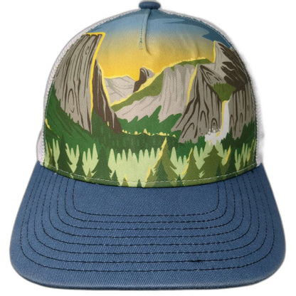 Wild Tribute Trucker Hat Blue White One Size Yosemite National Park Landscape