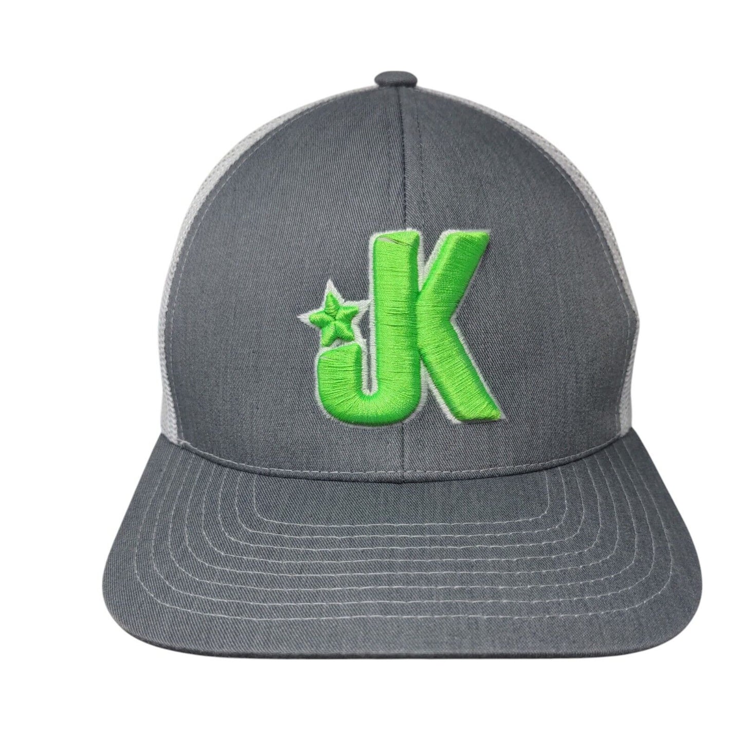 JK Snapback Trucker Hat Gray One Size Adjustable Mesh Back Pacific Headwear