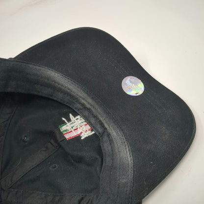 Stussy Baseball Cap Black One Size Red Green Logo White Piping Slideback hat