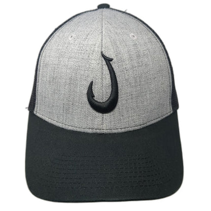 808 Clothing Co. Trucker Hat Black One Size Fish Hook Makau Hawaii Islands Mesh