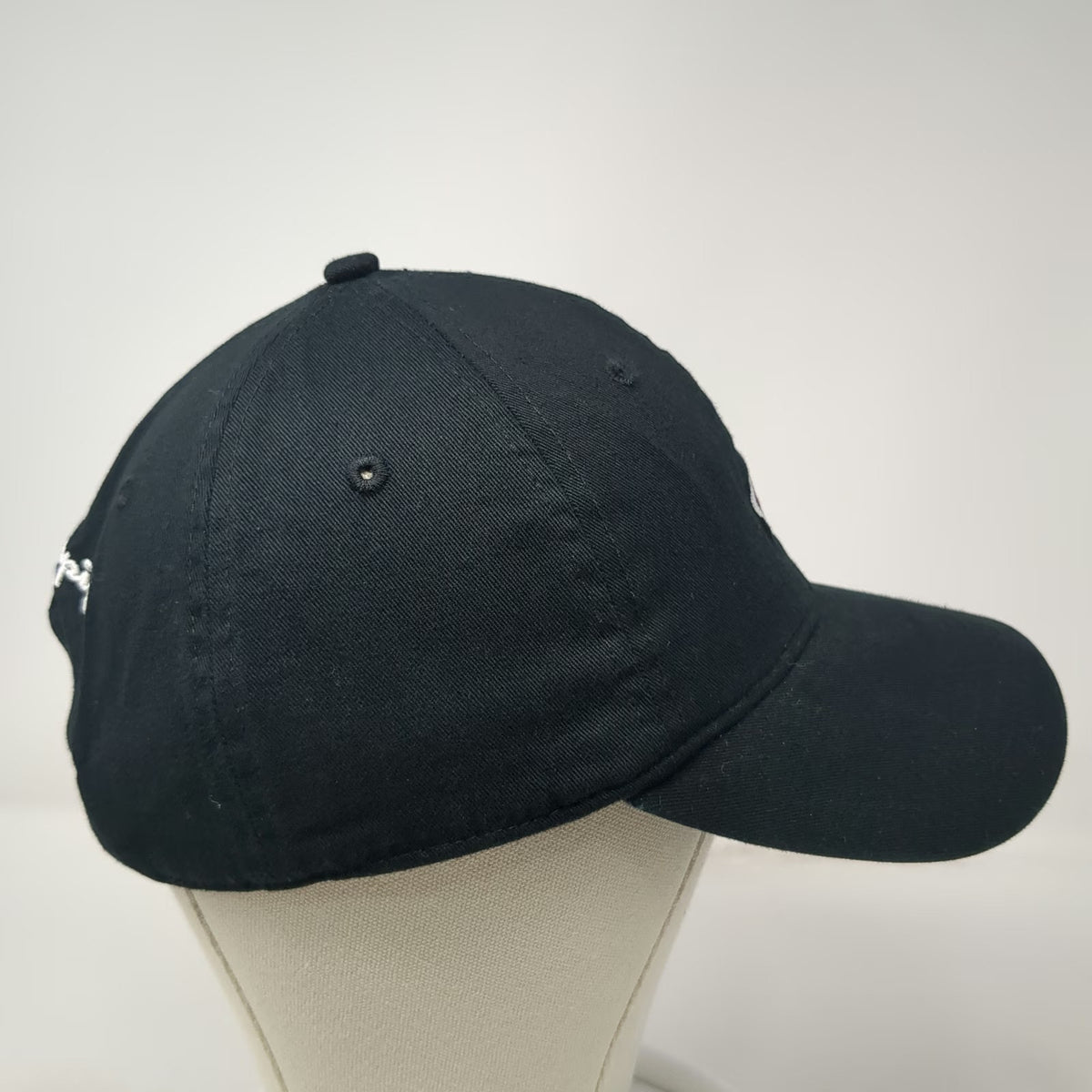 Champion Baseball Cap Black One Size Embroidered Logo Cotton Slideback Strap Hat