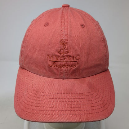 Perrin Mystic Seaport Anchor Baseball Cap Red One Size Strapback Cotton Hat