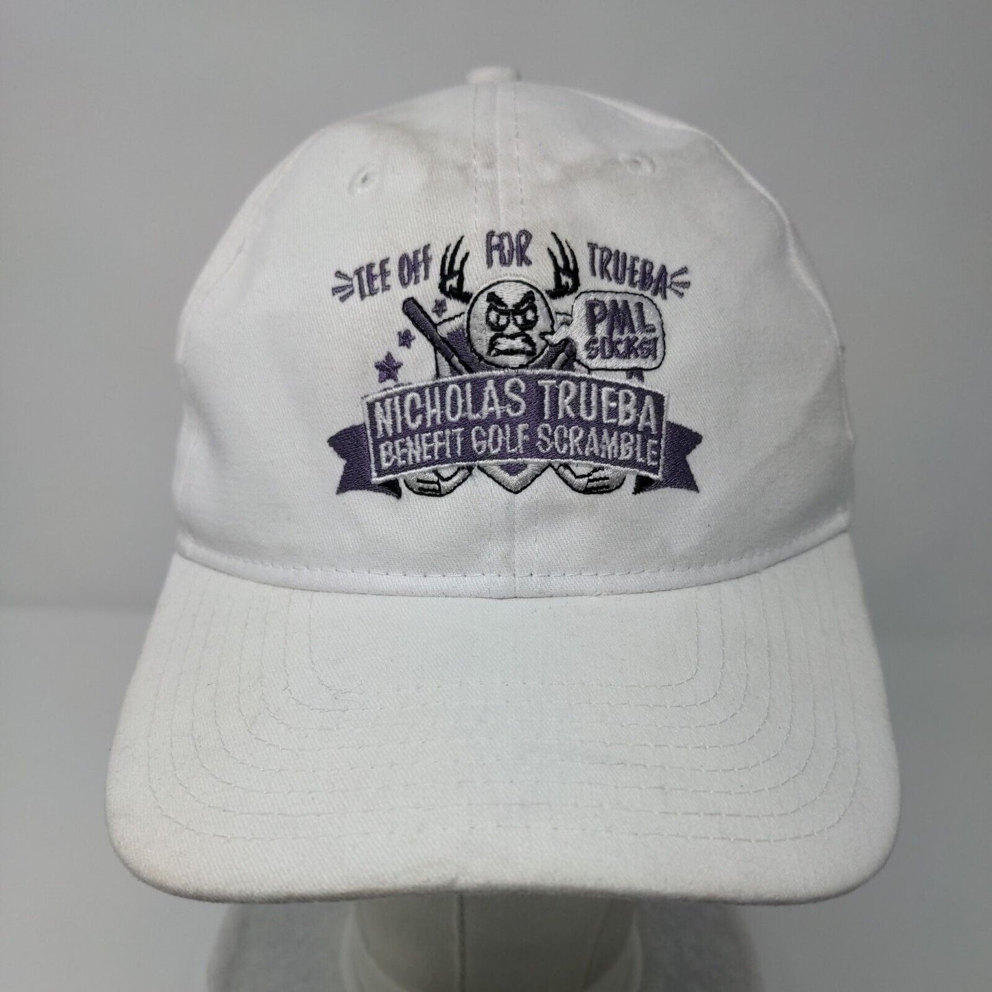 Nicholas Trueba Benefit Golf Scramble Strapback Hat White OSFM Hit Wear