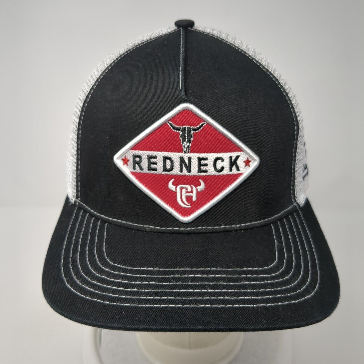Redneck Snapback Mesh Back Trucker Hat Black One Size Cowboy Hardware