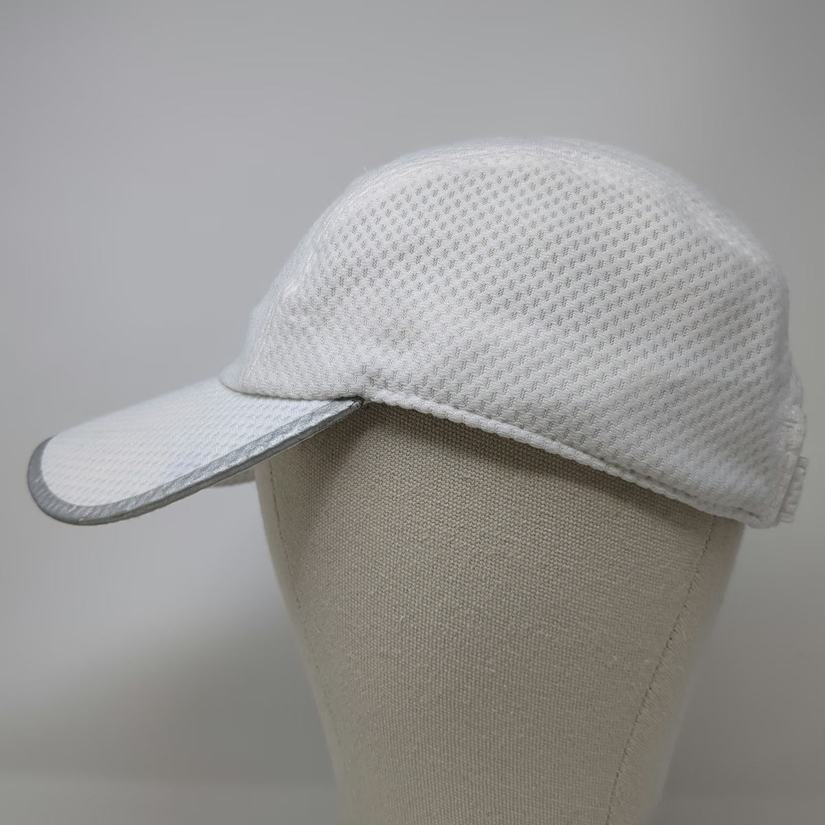 Adidas Baseball Cap White One Size Mesh Climacool Reflective Silver Logo Hat