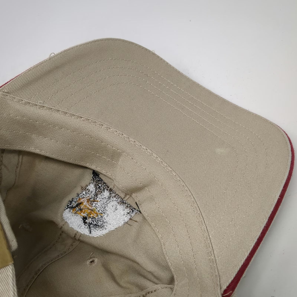 Baseball Cap Beige One Size Eagle American Flag Sandwich Brim Slideback USA Hat