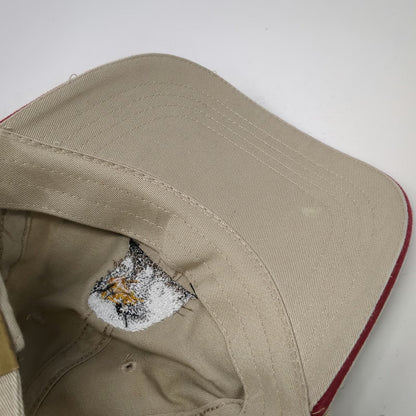 Baseball Cap Beige One Size Eagle American Flag Sandwich Brim Slideback USA Hat