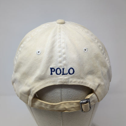 Polo Ralph Lauren Slideback Hat White OS Adjustable Embroidered Pony Distressed