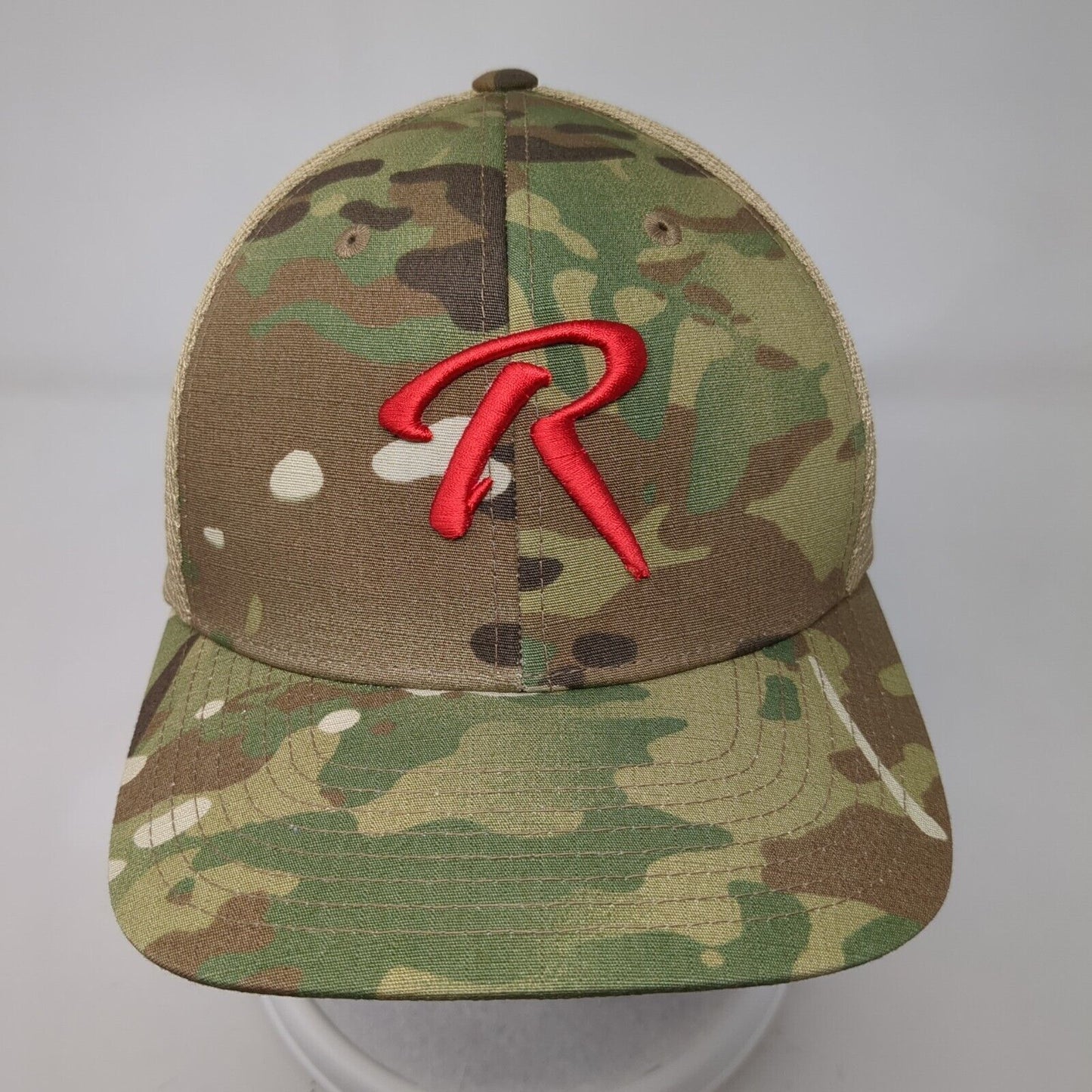 Red Built Snapback Trucker Hat Camo One Size Flexfit 110 Cap America