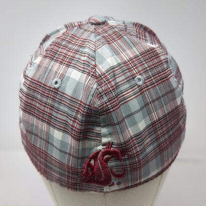 Washington State Cougars NCAA Top of the World Gray Red One Size Plaid Cap Hat