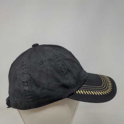 Classic Slideback Hat Black One Size Adjustable Embroidered 6 Panel Cotton