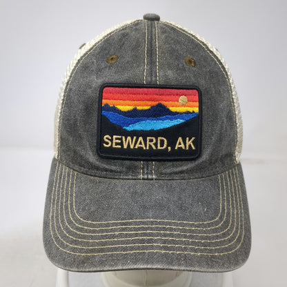 Legacy Trucker Hat Gray One Size Seward AK Alaska Mountain Patch Mesh Snapback