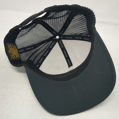 Hurley Trucker Hat Gray One Size Mesh Back Snapback Embroidered Circle Logo