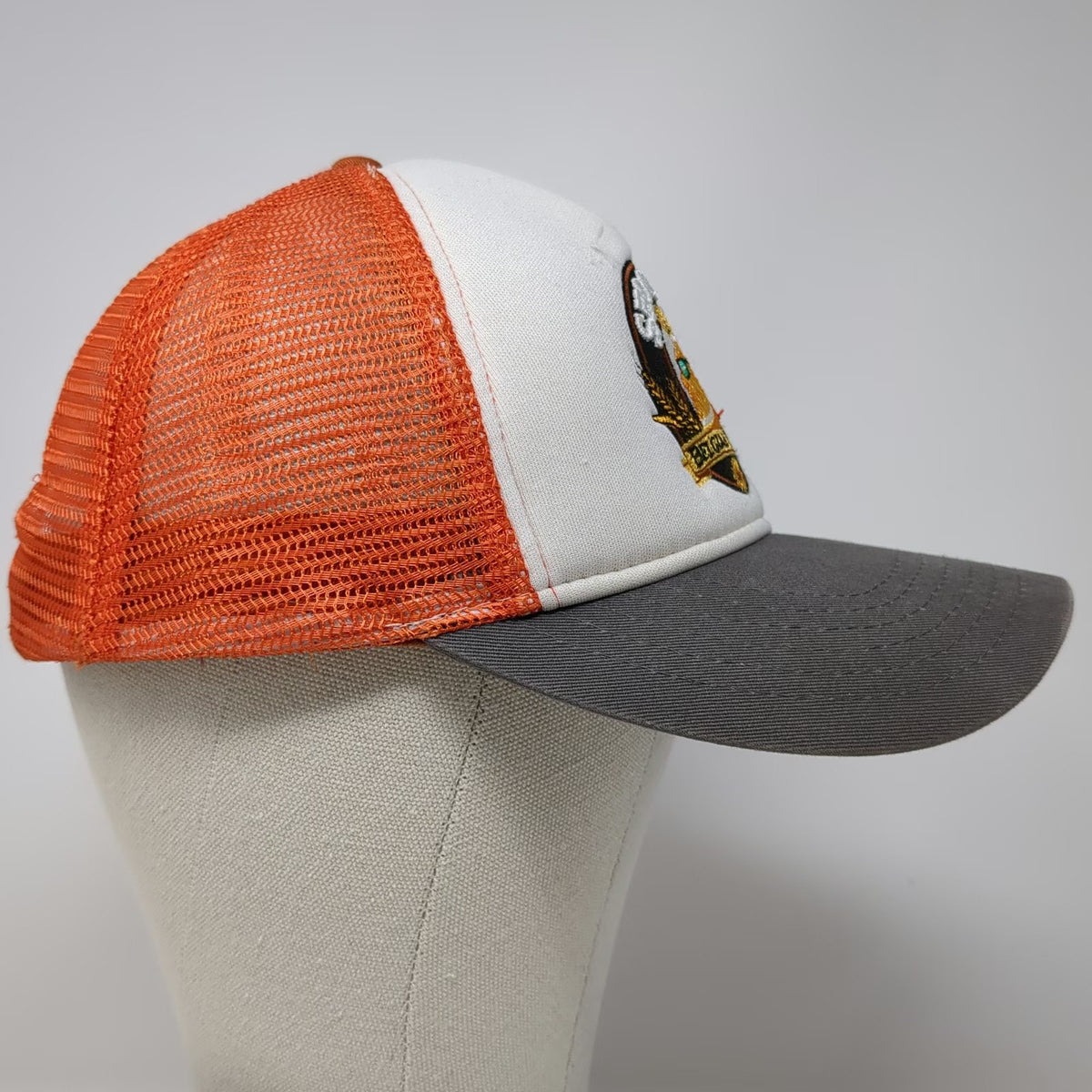 Shock Top Trucker Hat White Orange Gray One Size Mesh Snapback Belgian White