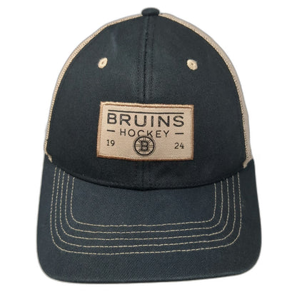 Boston Bruins NHL Fan Favorite Trucker Hat Black Beige One Size Mesh Back OSFM