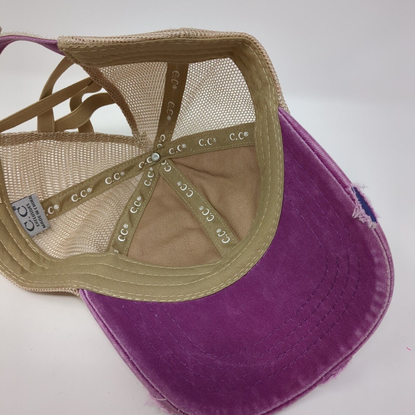 C.C Exclusives Kids Strapback Trucker Hat Multi OSFA Mesh Back Ponytail