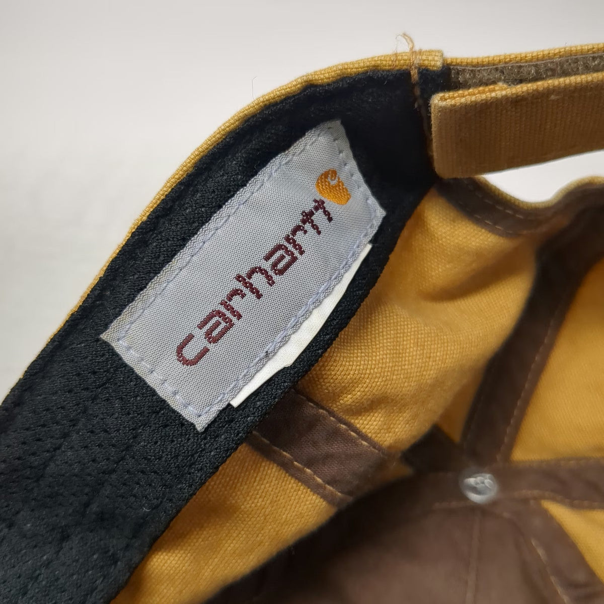 Carhartt Baseball Cap Brown One Size Canvas Patch Logo Embroidered Strapback Hat