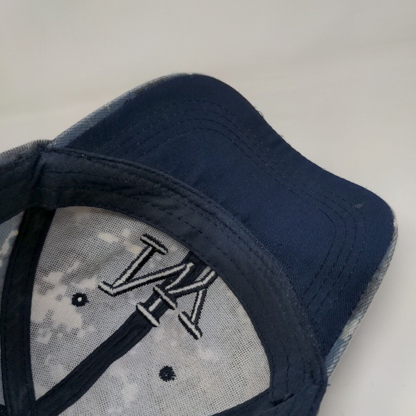 NY New York Strapback Hat Blue Camo One Size Embroidered Vent Holes