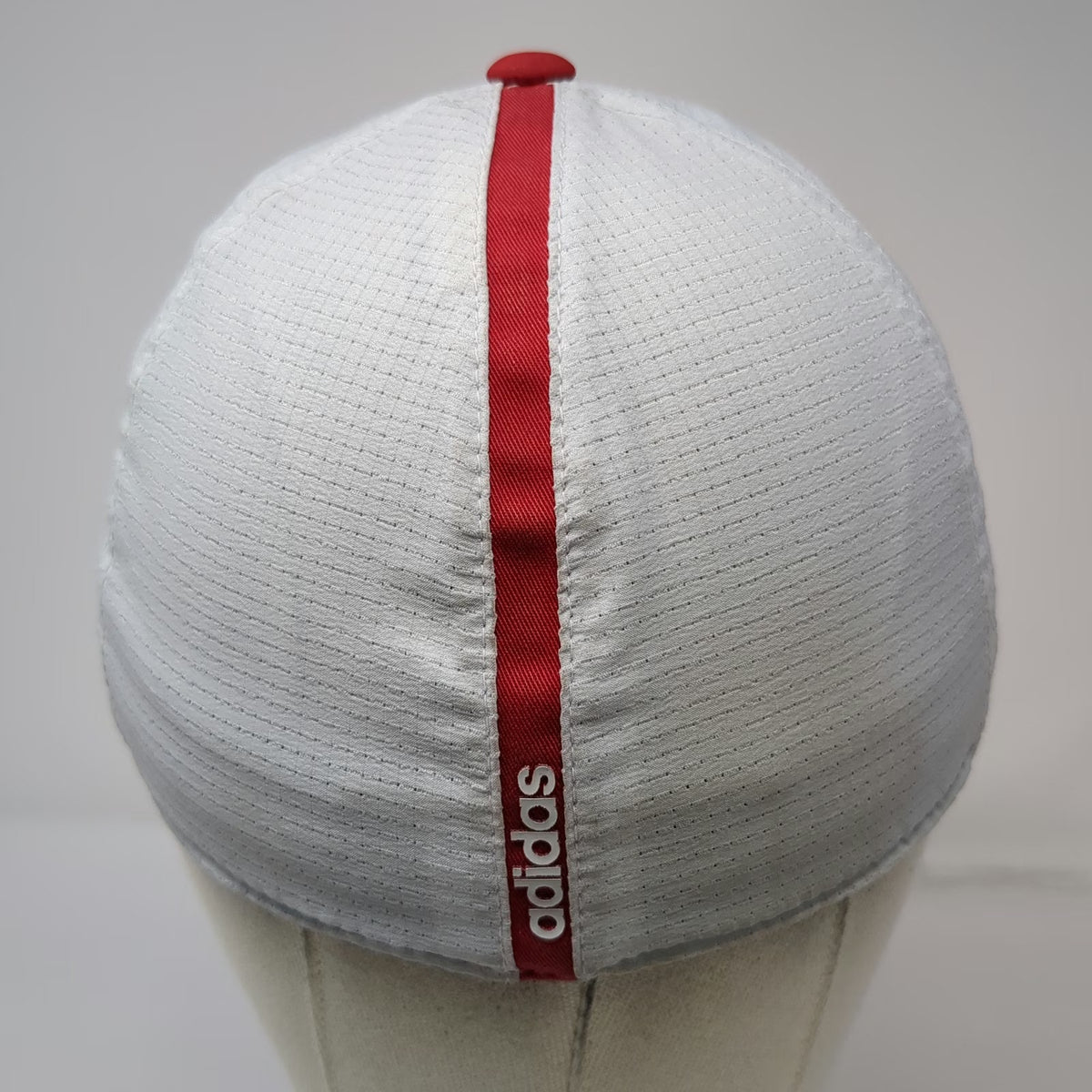 adidas 5 Panel Hat Red White M USA Mesh Flexfit Polyester Graphic Golf Sport