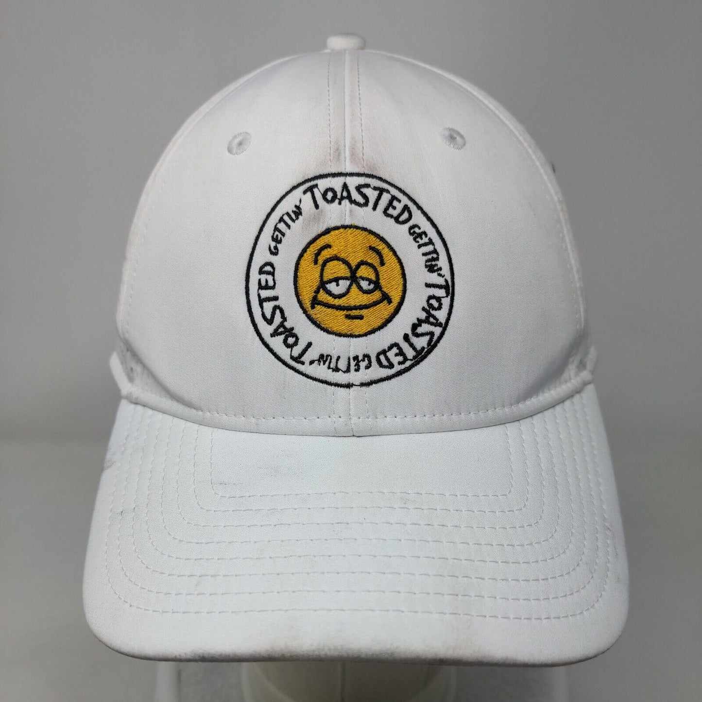 Gettin' Toasted Strapback Hat White OSFM Embroidered Breathable The Game