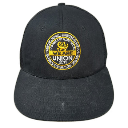 Unionwear Black Trucker Hat One Size IUPAT DC 21 Painters Union Mesh Snapback