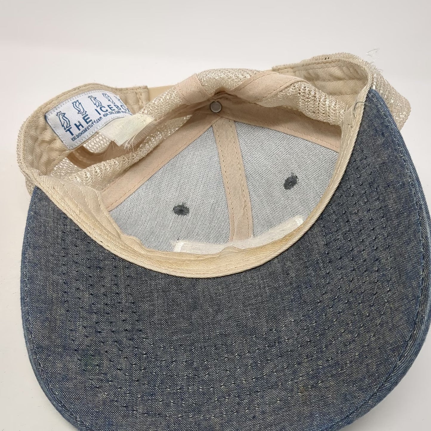 The Icebox Trucker Hat Blue One Size Jamba Denim Mesh Back Snapback Logo Hat