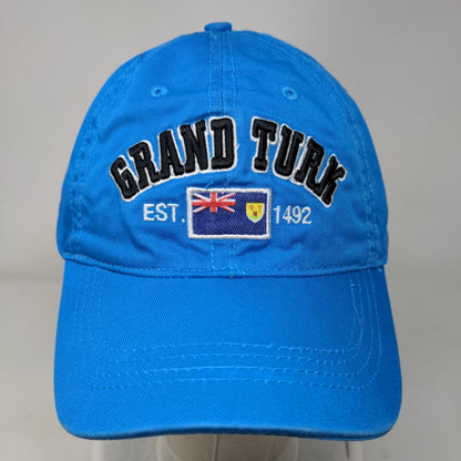 Grand Turk Est 1492 Strapback Hat Blue One Size Embroidered Caribbean Outpost