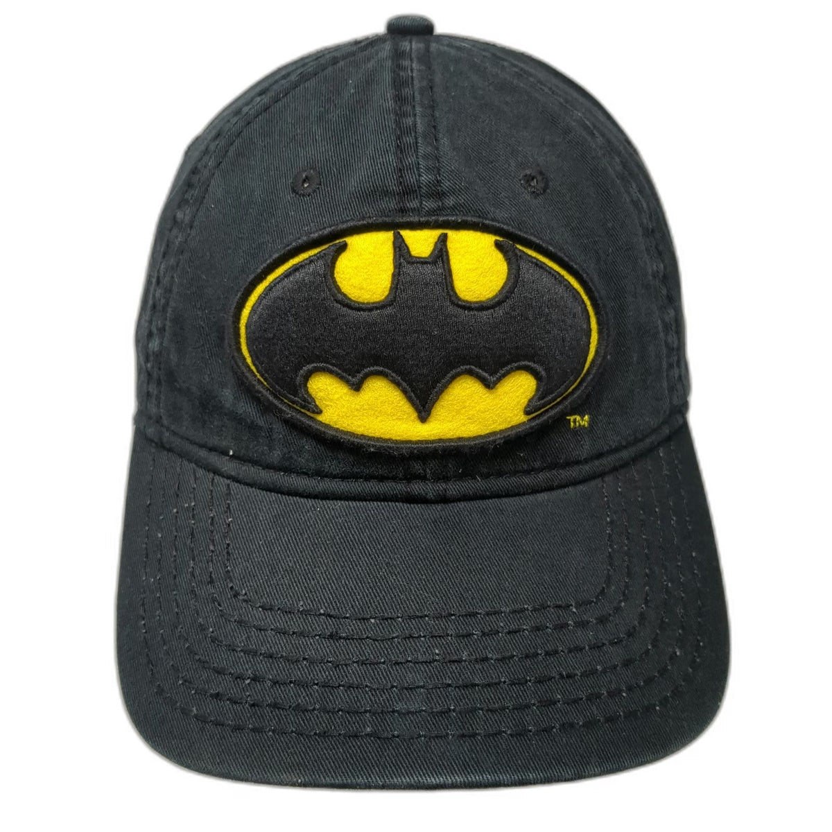 Bioworld Batman Logo Snapback Hat Black One Size Embroidered Gray Underbrim