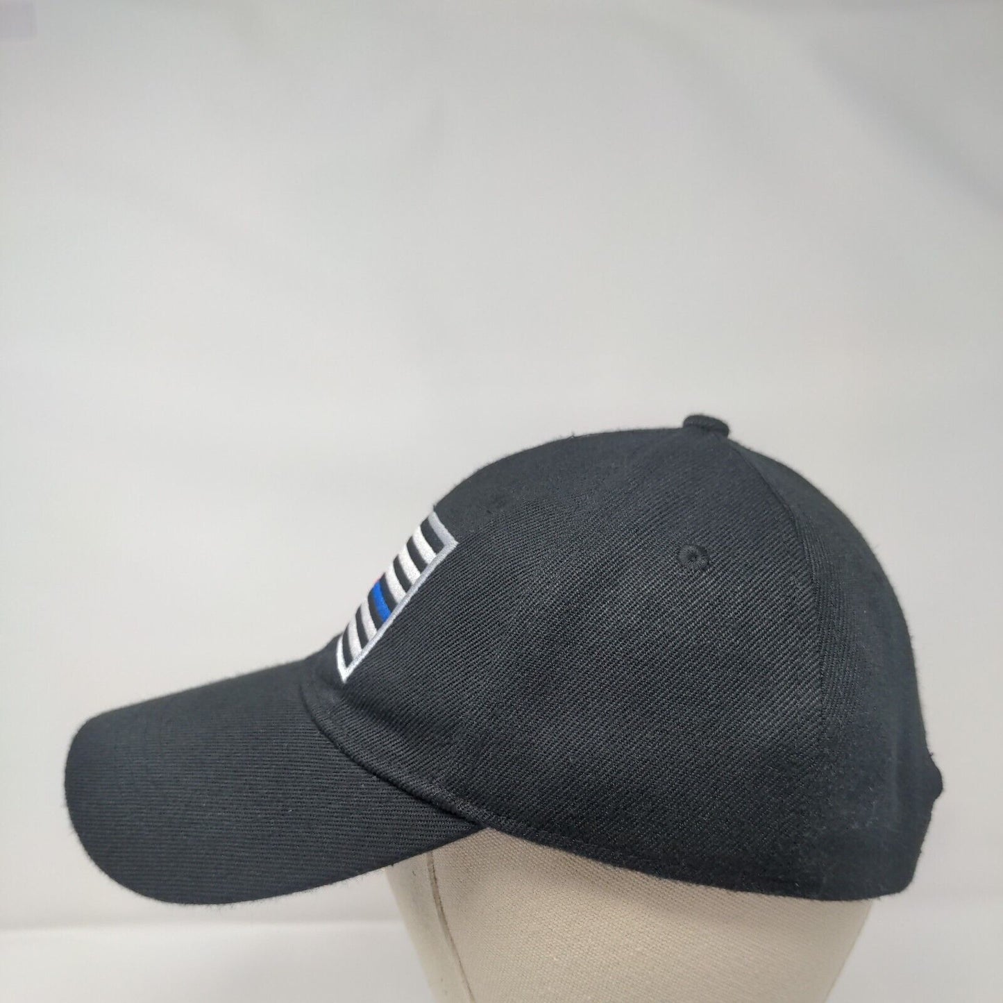 American Flag Strapback Hat Black One Size Adjustable Embroidered Patriotic