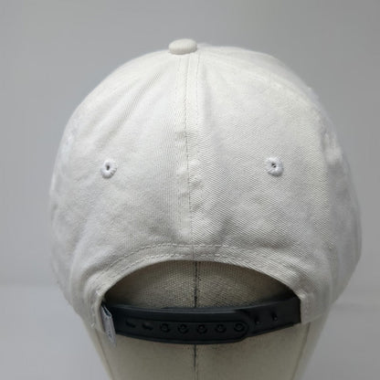 Quake City Caps Baseball Cap White OS Embroidered Logo Snapback Hat Curved Brim