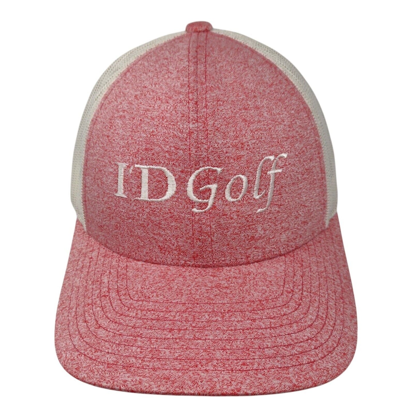 ID Golf Snapback Trucker Hat Red M/L Adjustable Mesh Back 6 Panel Richardson