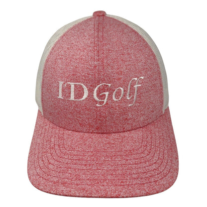 ID Golf Snapback Trucker Hat Red M/L Adjustable Mesh Back 6 Panel Richardson