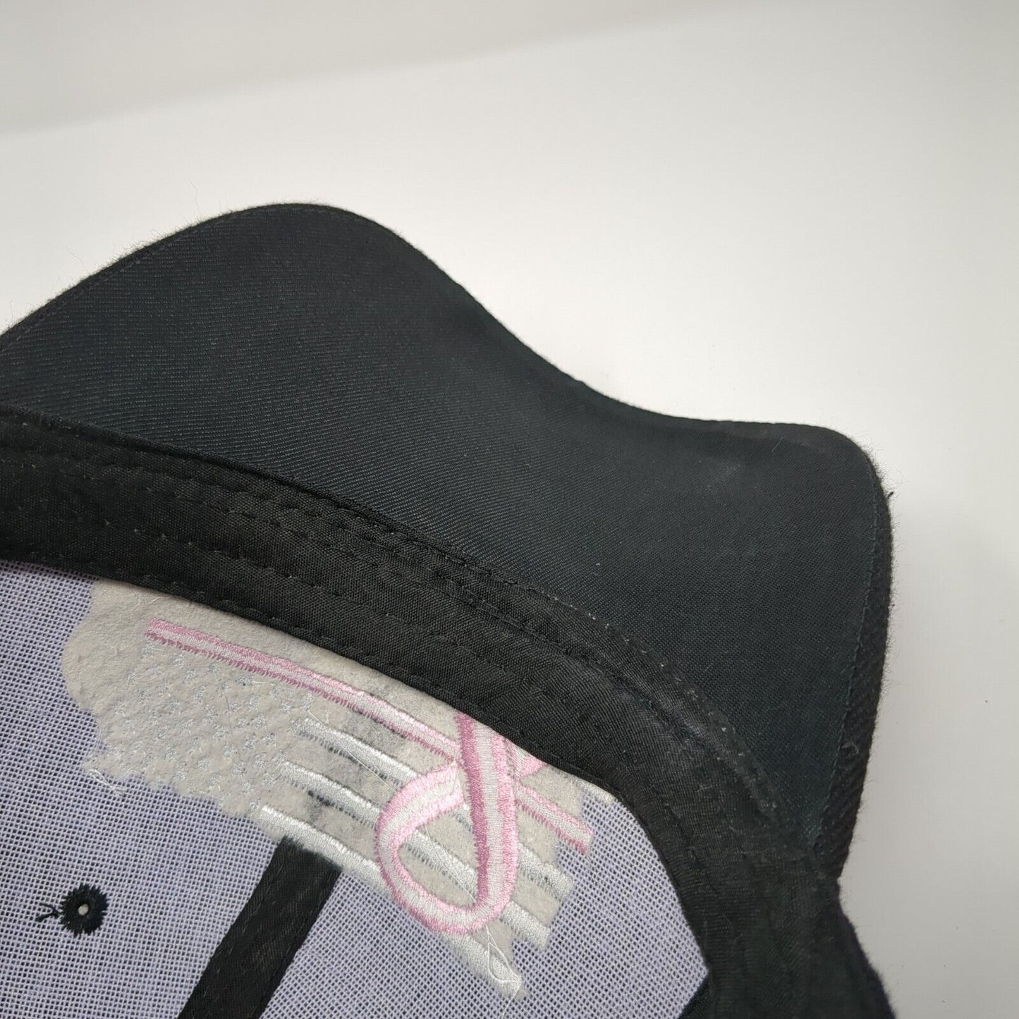 American Flag Pink Ribbon Strapback Hat Black One Size Adjustable