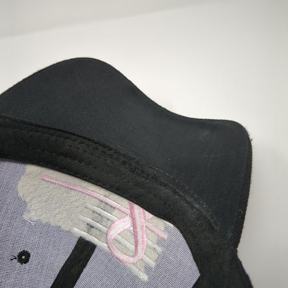 American Flag Pink Ribbon Strapback Hat Black One Size Adjustable