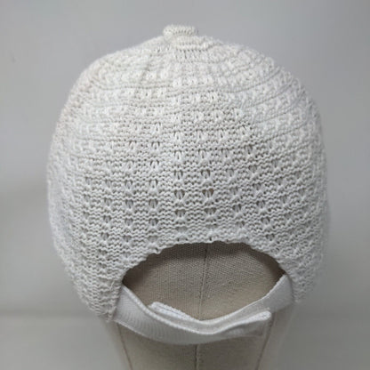 Saks Fifth Avenue Strapback Hat White One Size Crochet Adjustable Blank
