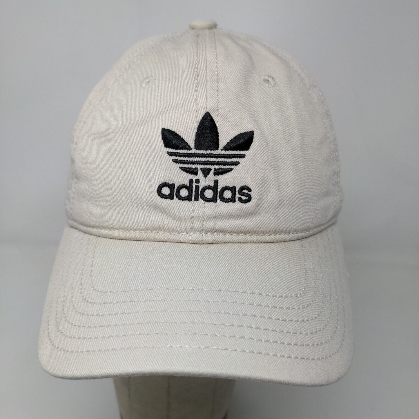 Adidas Men's Slideback Hat Tan OSFM Embroidered Trefoil Logo Cotton