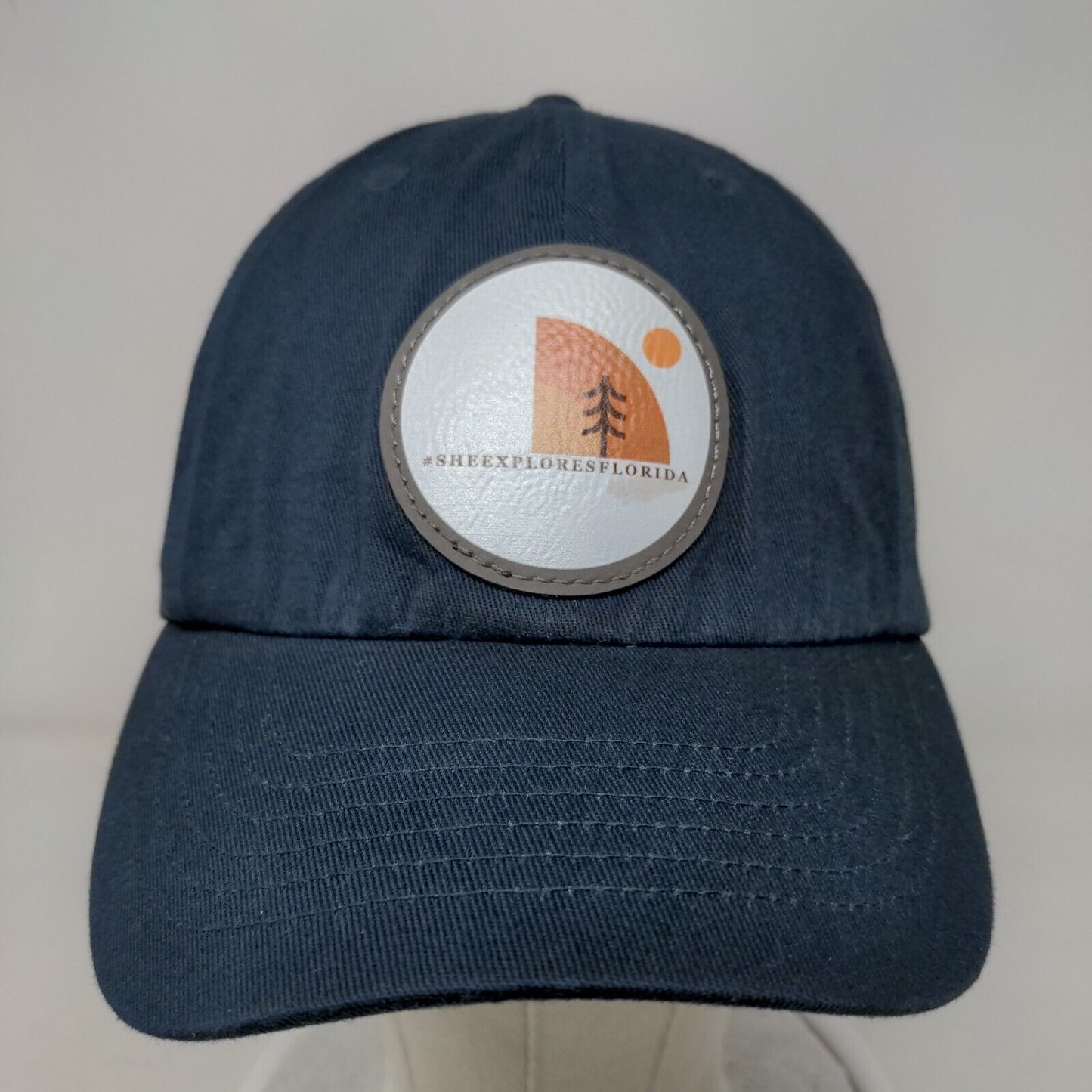 She Explores Florida Slideback Hat Blue One Size Adjustable Vented Holes 6 Panel