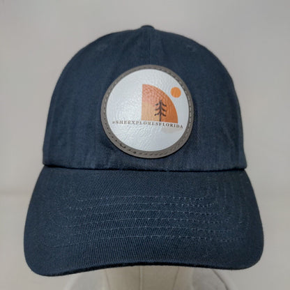 She Explores Florida Slideback Hat Blue One Size Adjustable Vented Holes 6 Panel